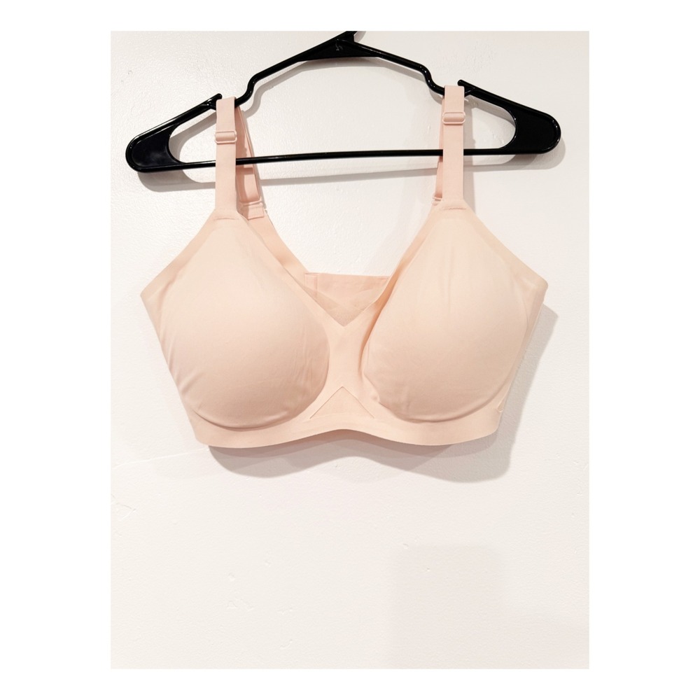 Honeylove Crossover Bra Peach Sand Wire-Free Supportive Bralette 34D/DD(E)